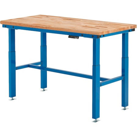 Global Industrial Heavy-Duty Electric Adjustable Workbench, 60 x 30in, Maple Safety Edge 800577